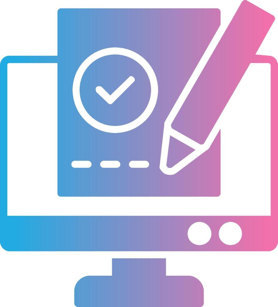 Work PC Glyph Gradient Icon Design vector