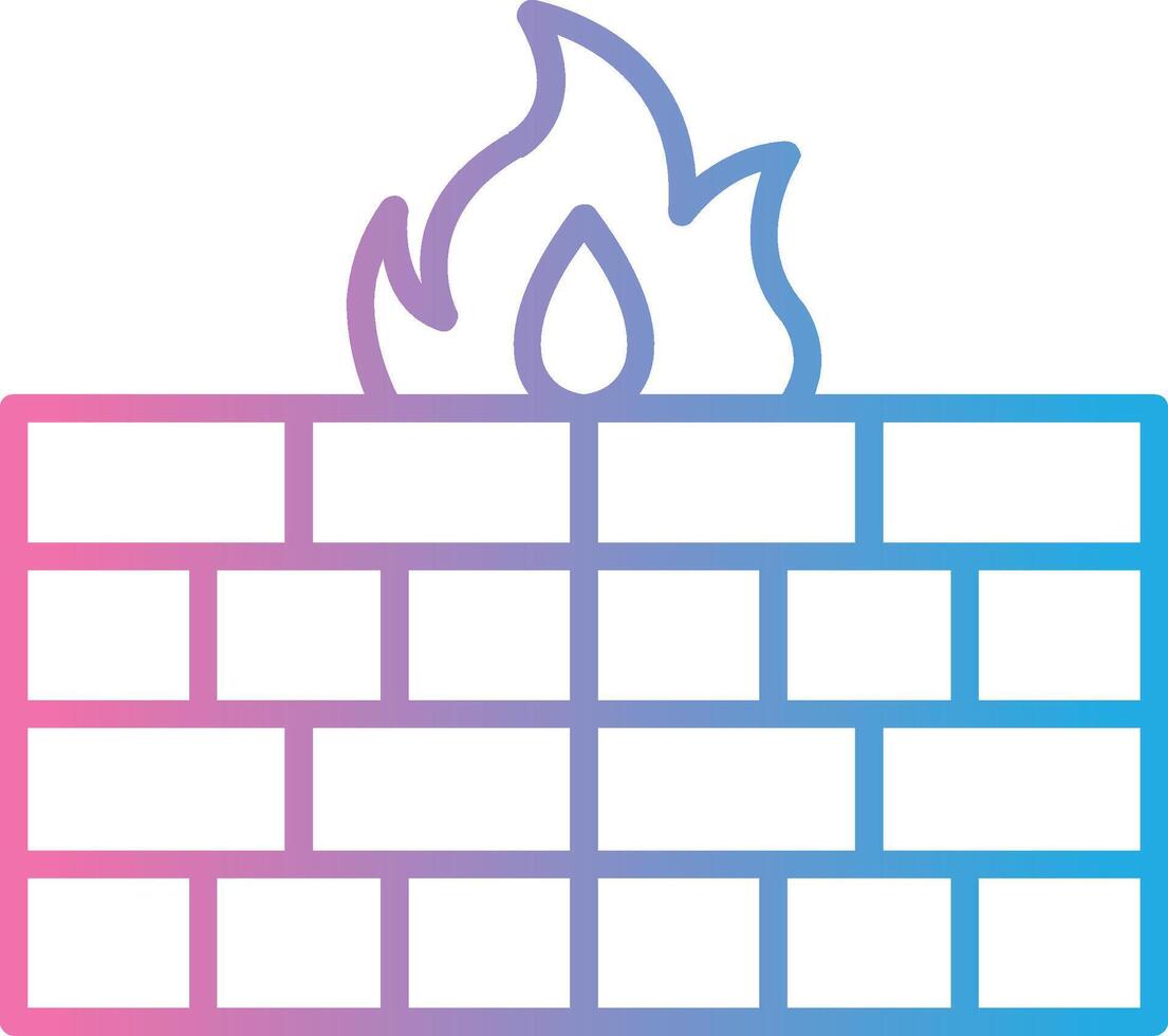 Firewall Line Gradient Icon Design vector