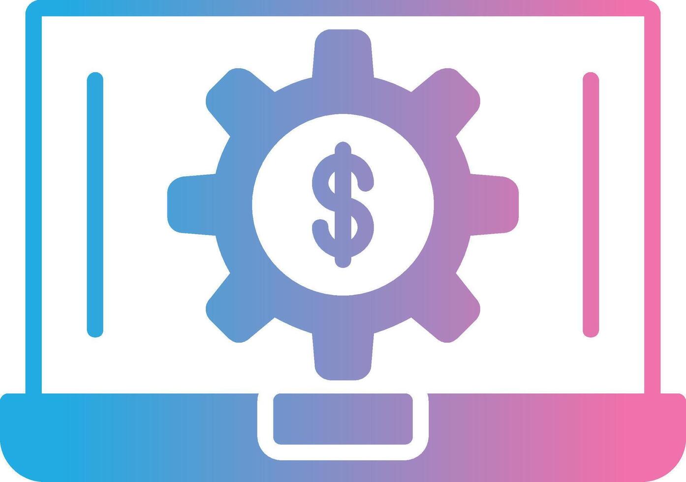 Laptop Money Glyph Gradient Icon Design vector