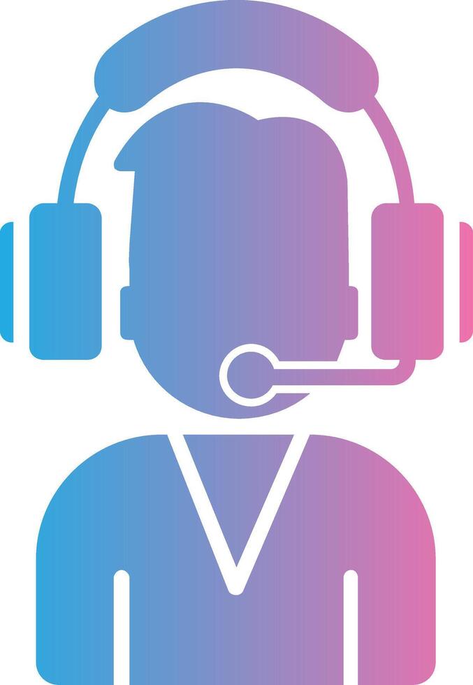 Support Admin Glyph Gradient Icon Design vector