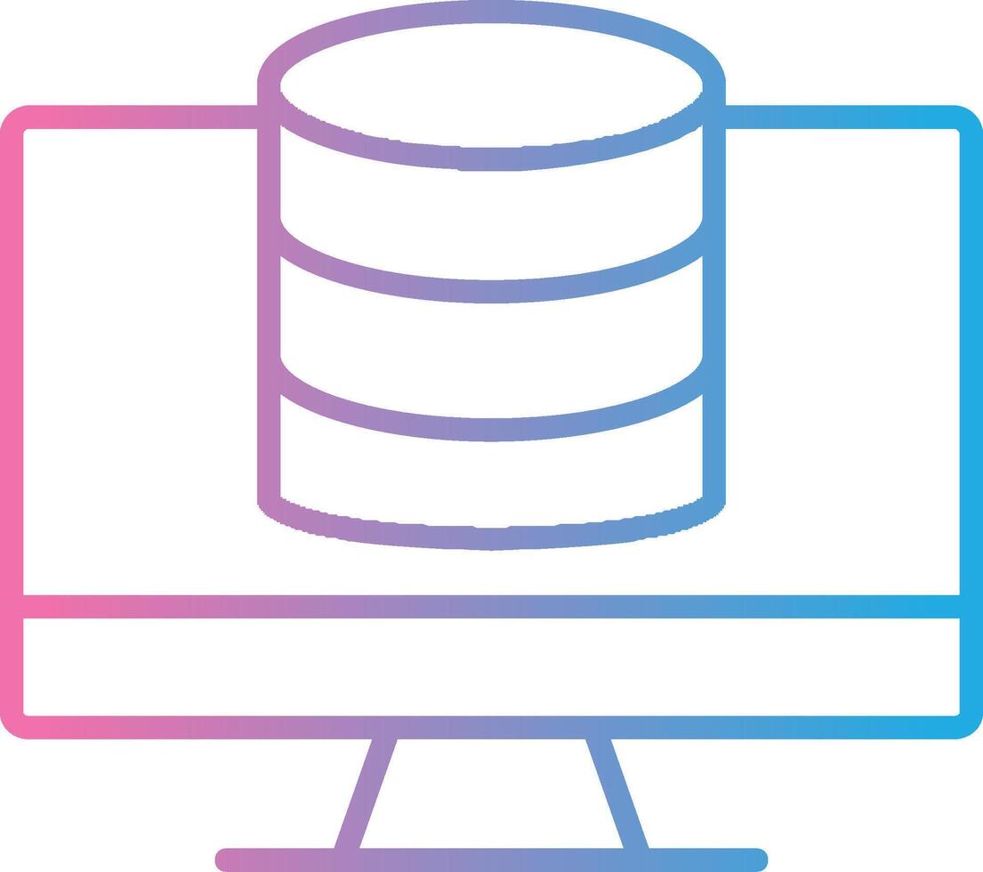 OnLine Gradient Multi Circle Database Line Gradient Icon Design vector