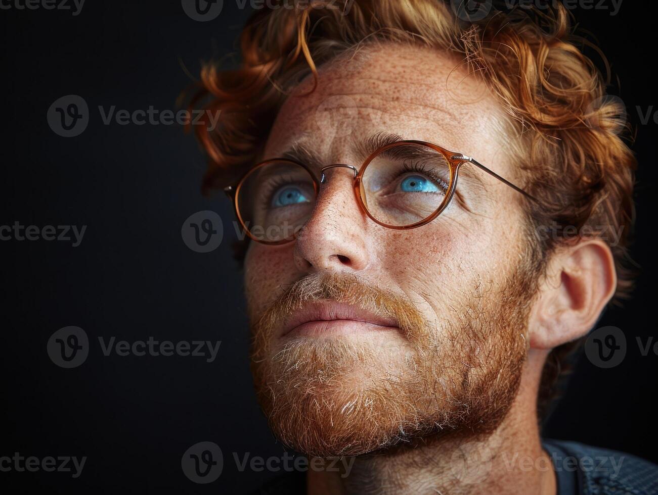 Person with glasses in a close-up view photo
