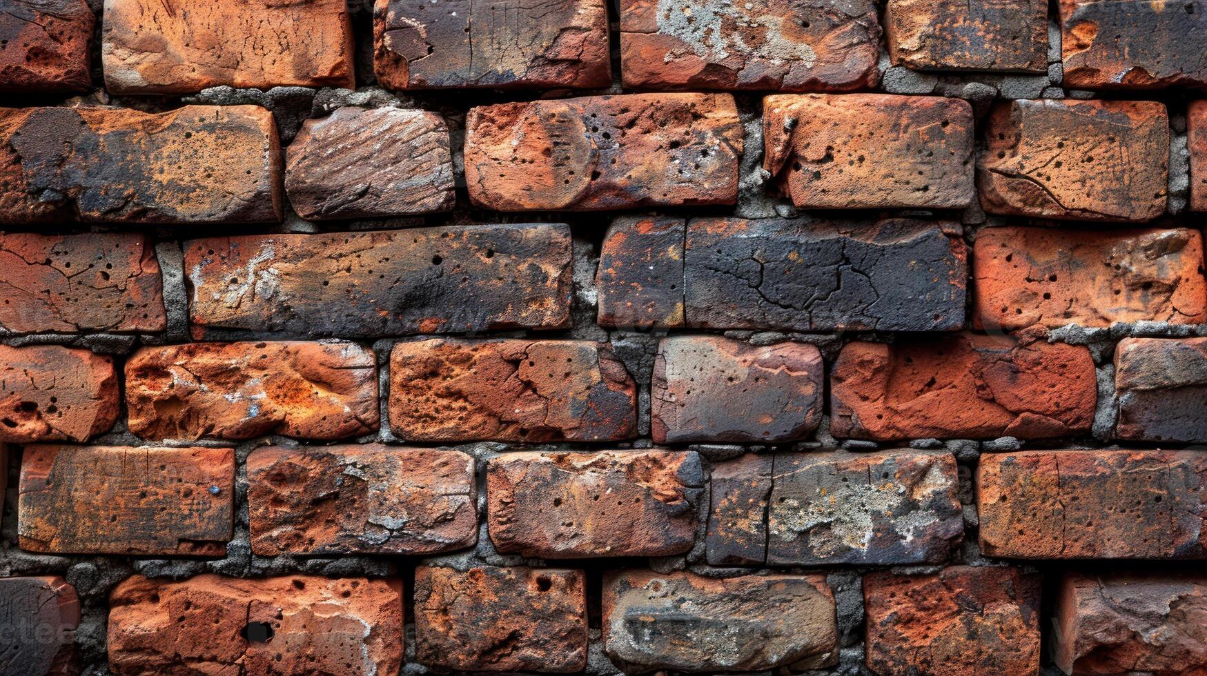 detallado ver de un ladrillo pared construido con individual ladrillos foto