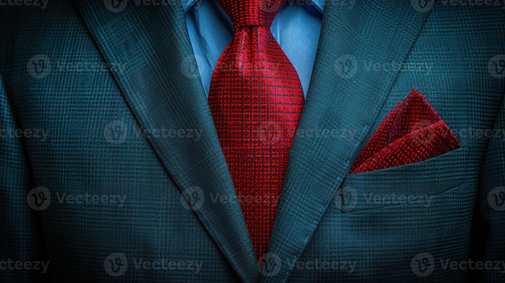 Businessman wearing a suit with a red tie photo