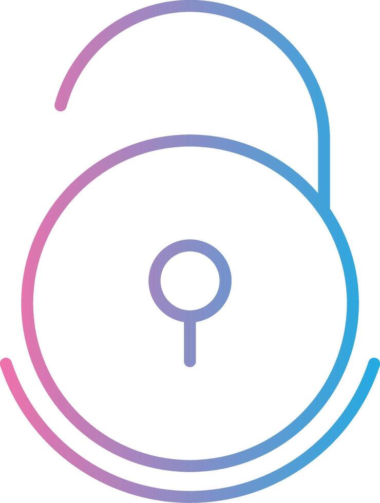 Unlock Line Gradient Icon Design vector