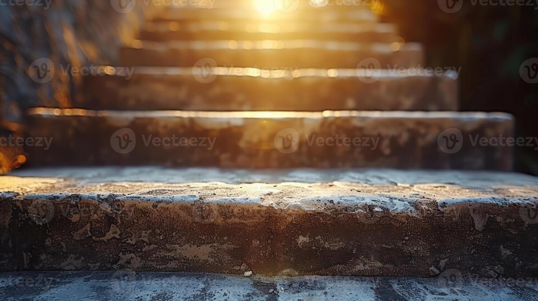 Sunlight illuminates outdoor stairs photo