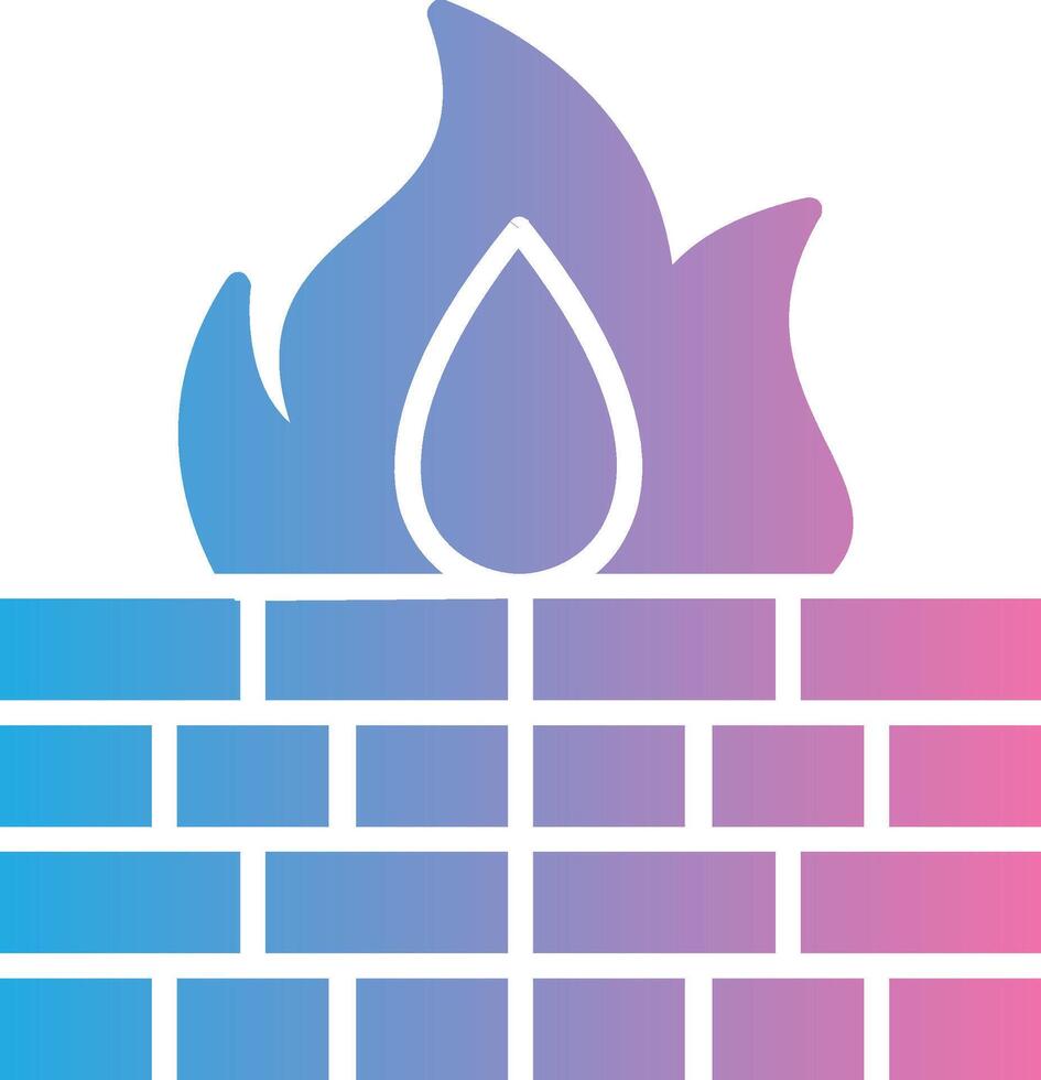 Firewall Glyph Gradient Icon Design vector