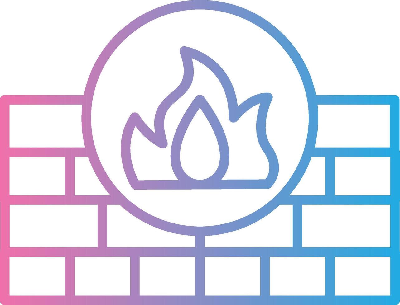 Firewall Line Gradient Icon Design vector