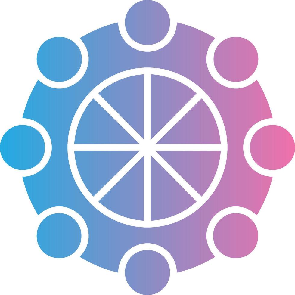 Link Wheel Glyph Gradient Icon Design vector