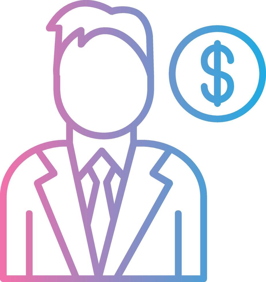 Marketer Line Gradient Icon Design vector