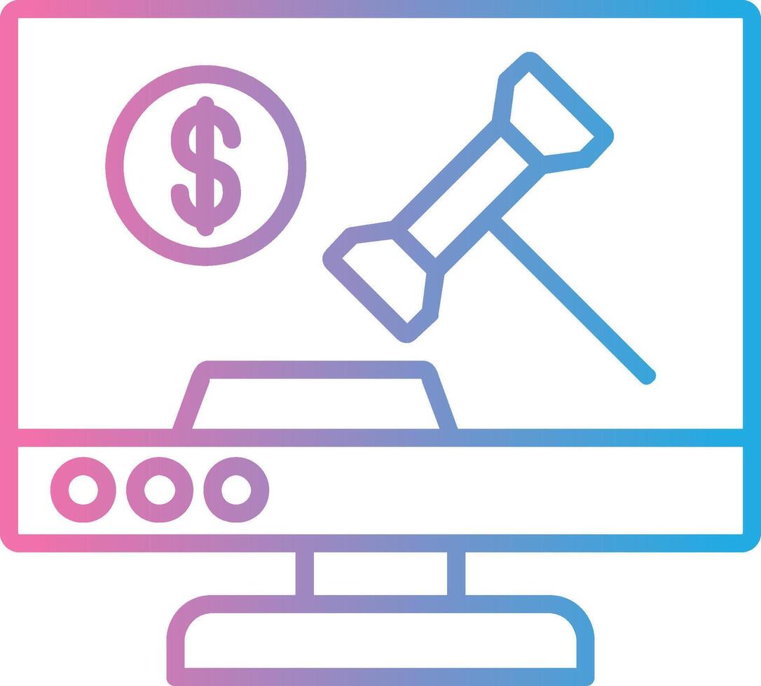 OnLine Gradient Multi Circle Aution Line Gradient Icon Design vector