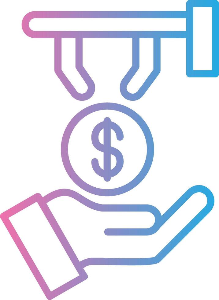 Money Back Guarantee Line Gradient Icon Design vector