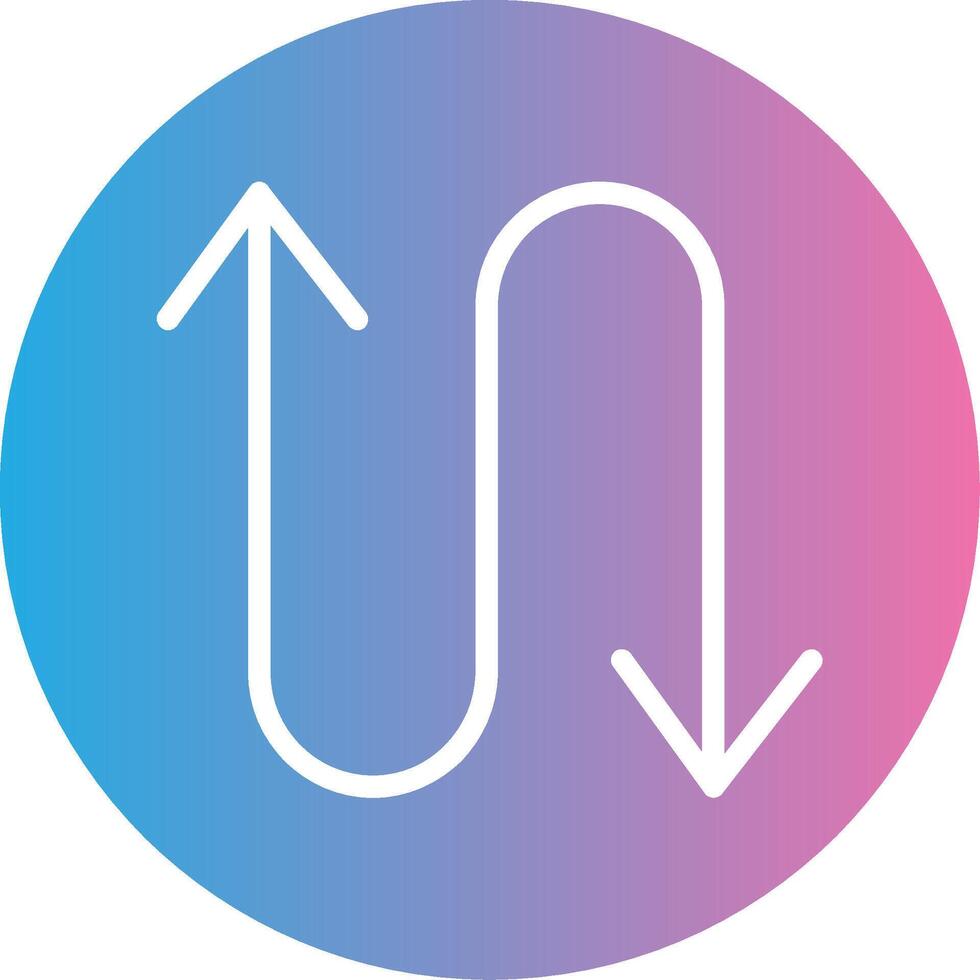 Zigzag Arrow Glyph Gradient Icon Design vector