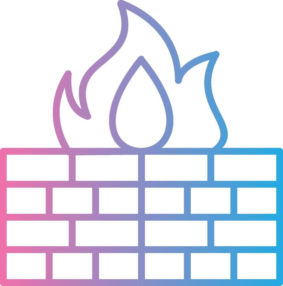 Firewall Line Gradient Icon Design vector