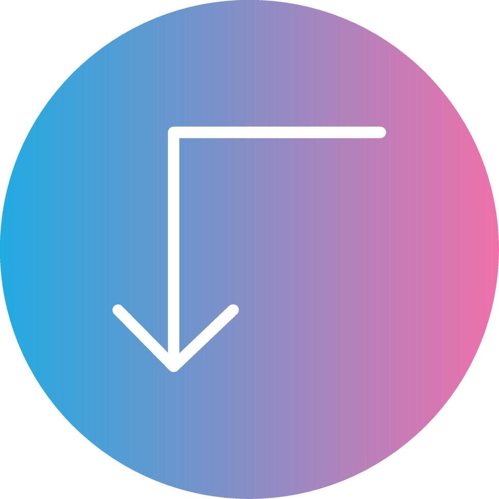 Turn Down Glyph Gradient Icon Design vector