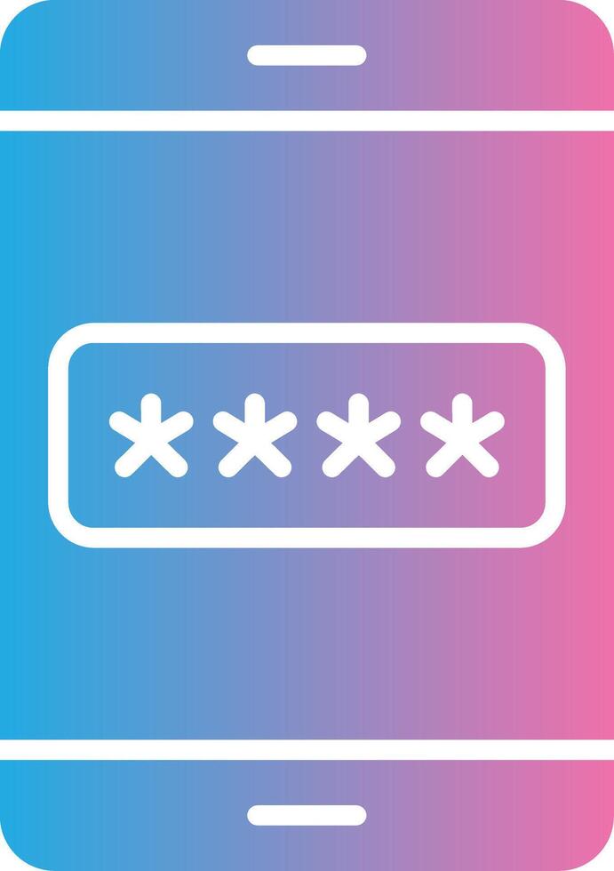 Password Glyph Gradient Icon Design vector