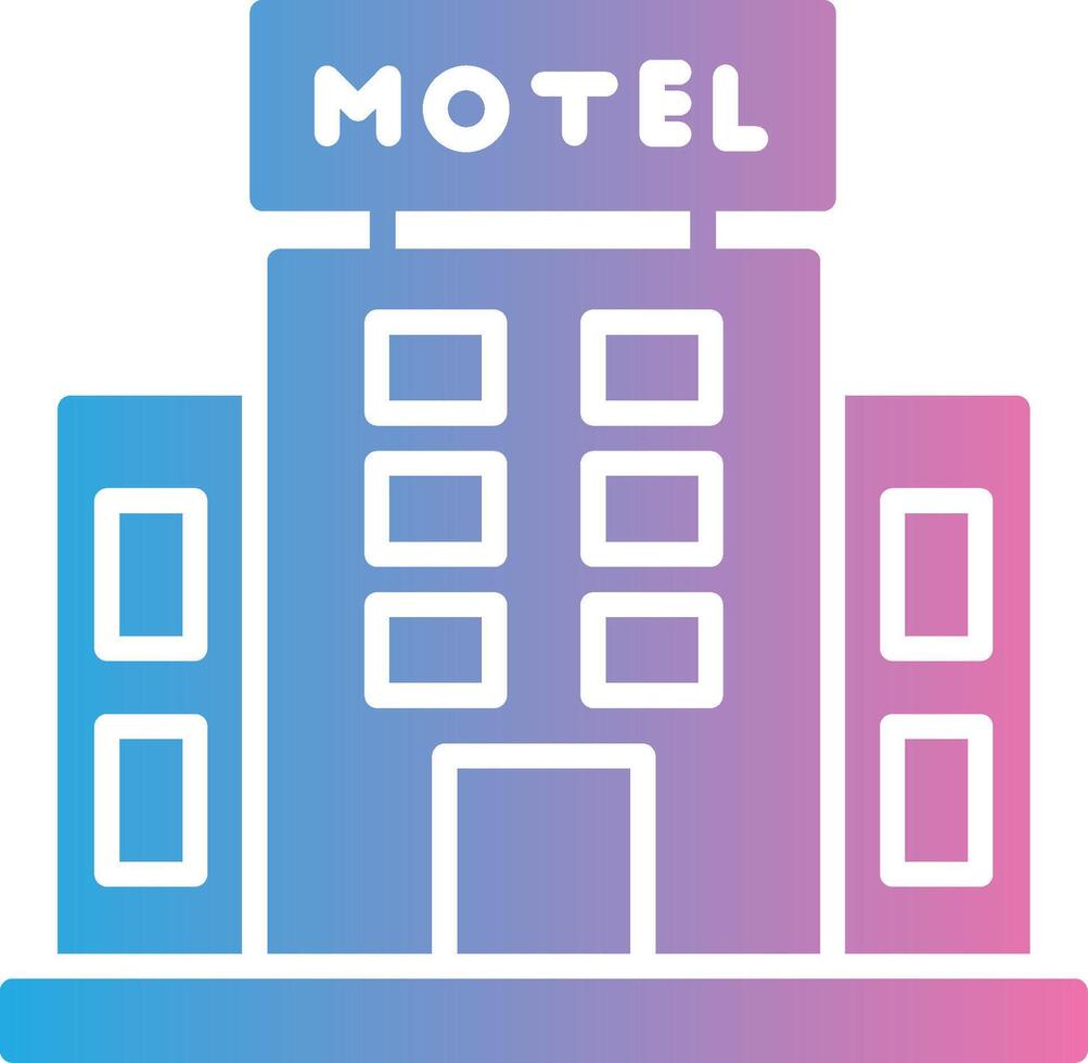 motel glifo degradado icono diseño vector