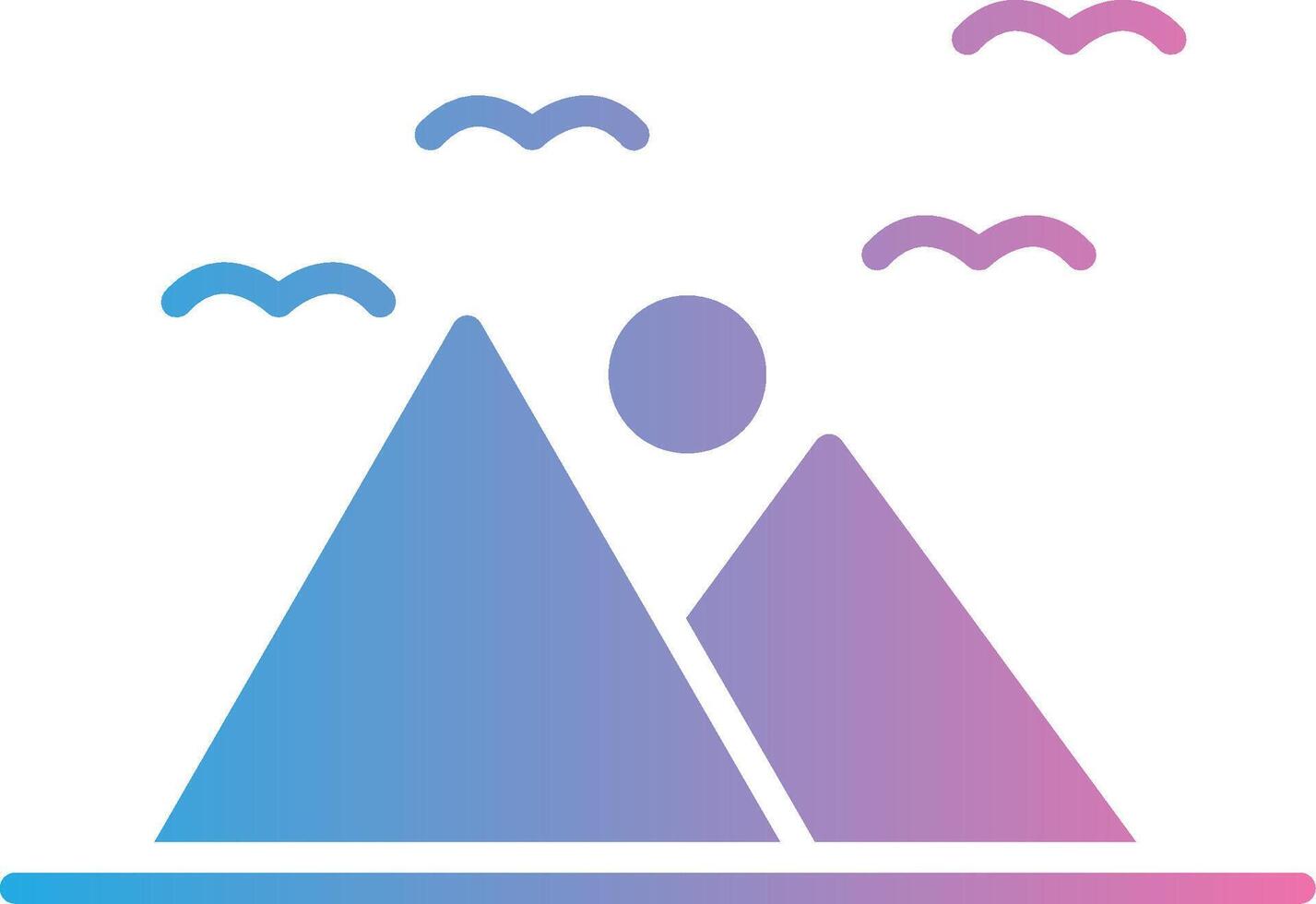 Mountains Glyph Gradient Icon Design vector