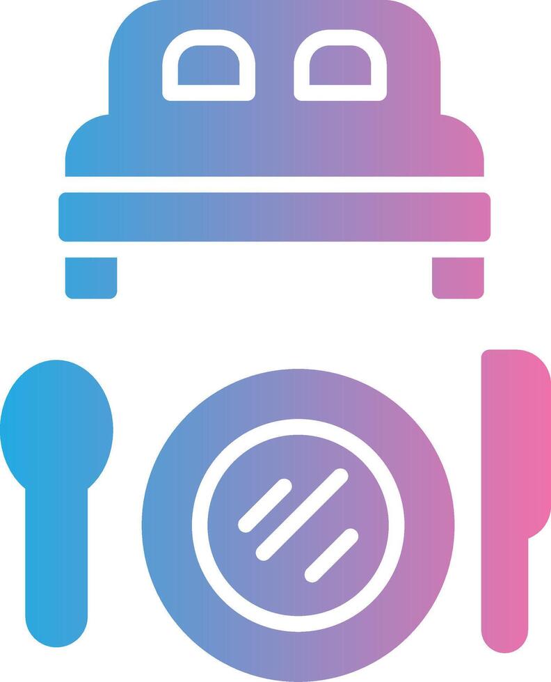 Bed And Breakfast Glyph Gradient Icon Design vector