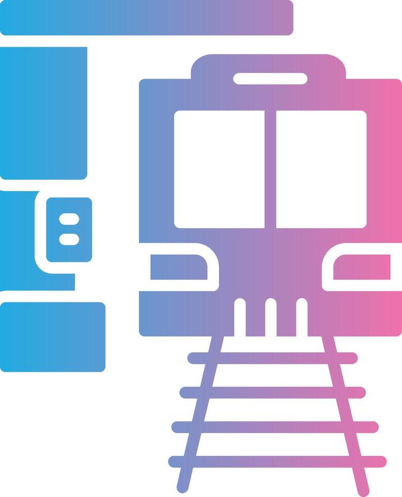 tren estación glifo degradado icono diseño vector