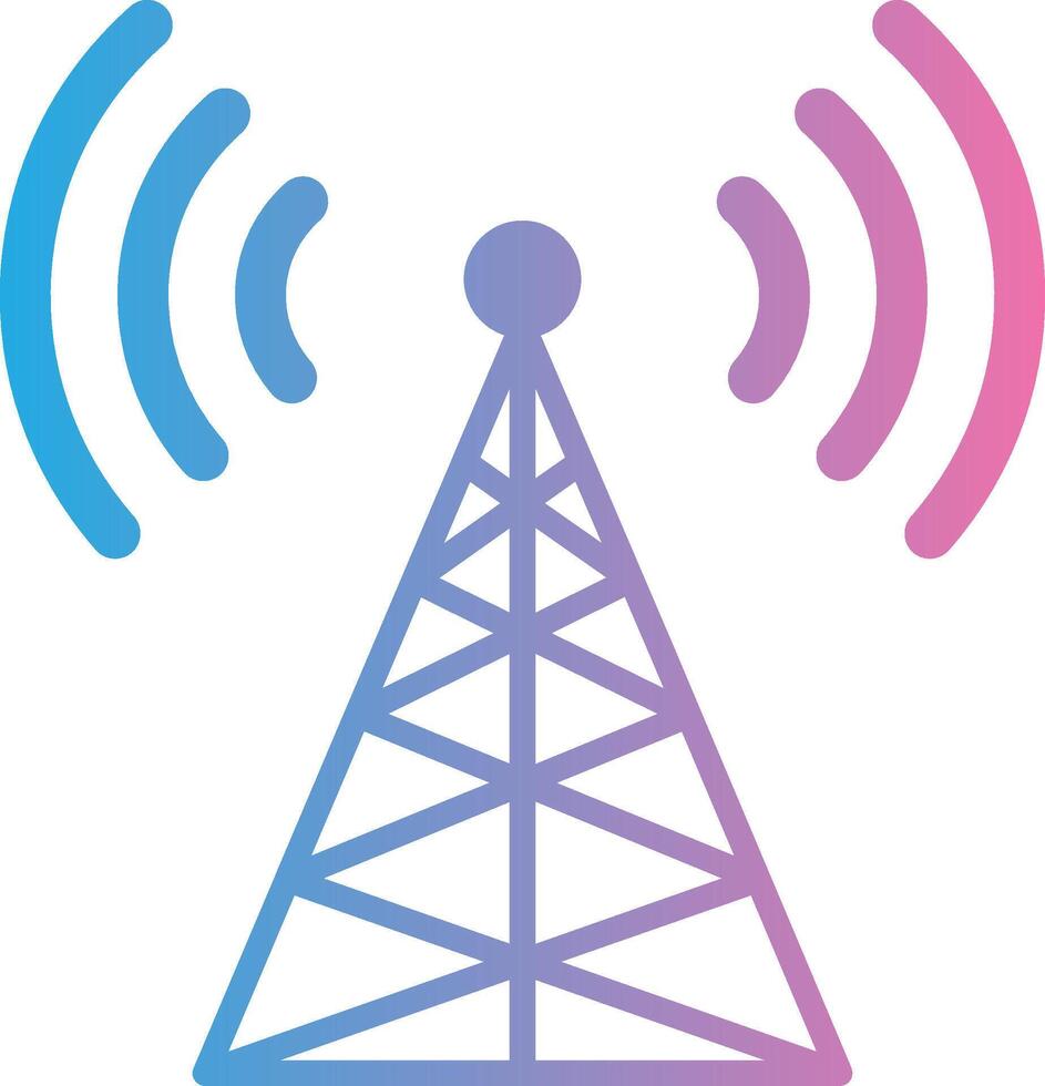 Radio Tower Glyph Gradient Icon Design vector