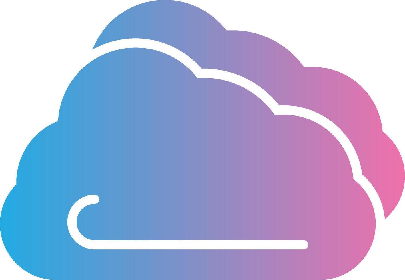 Cloud Glyph Gradient Icon Design vector