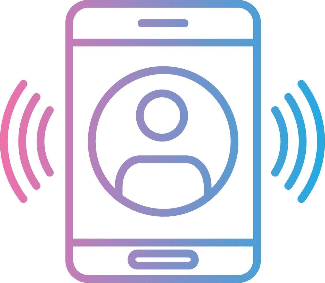 Call Line Gradient Icon Design vector