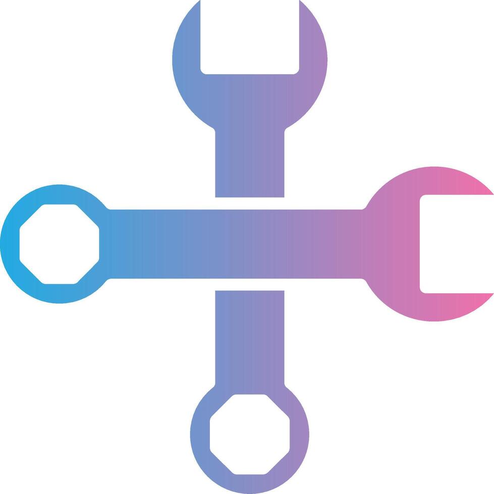 Spanner Glyph Gradient Icon Design vector