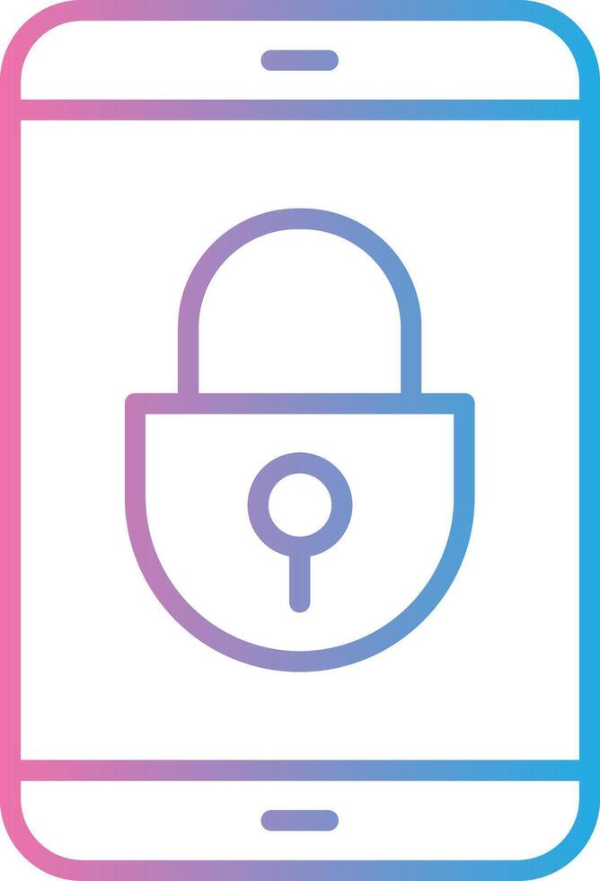 Mobile Security Line Gradient Icon Design vector