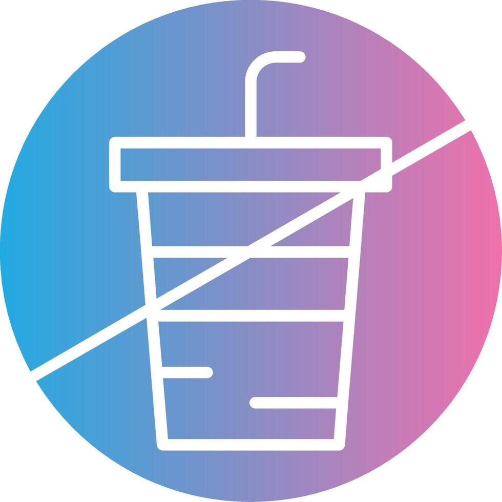 No Drink Glyph Gradient Icon Design vector