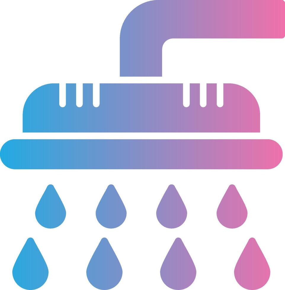 ducha glifo degradado icono diseño vector