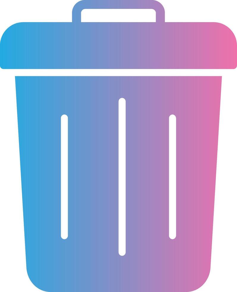 basura glifo degradado icono diseño vector