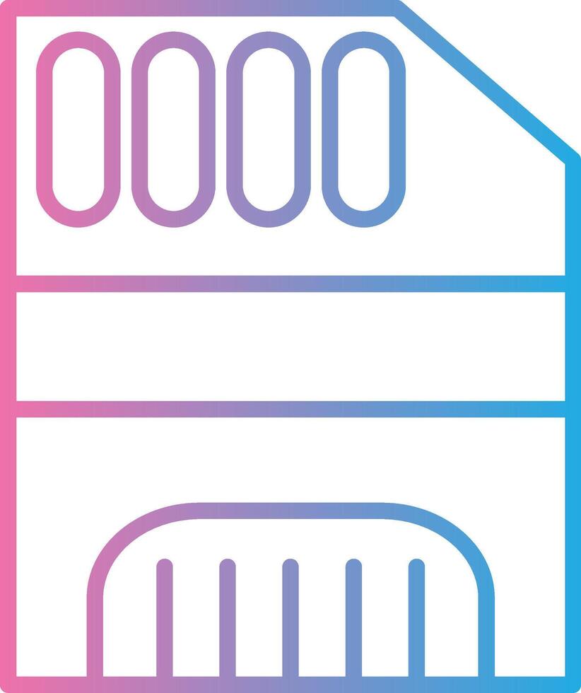 Memory Card Line Gradient Icon Design vector