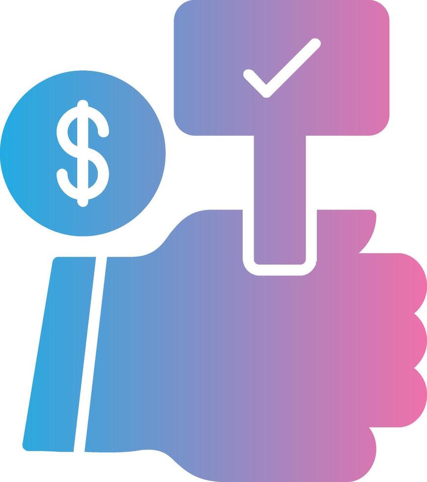Auction Bid Glyph Gradient Icon Design vector