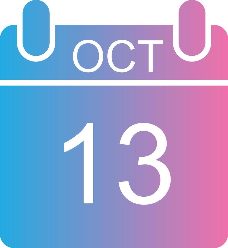 October Glyph Gradient Icon Design vector