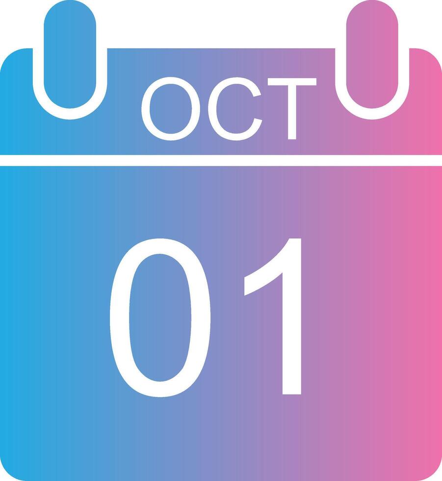 October Glyph Gradient Icon Design vector