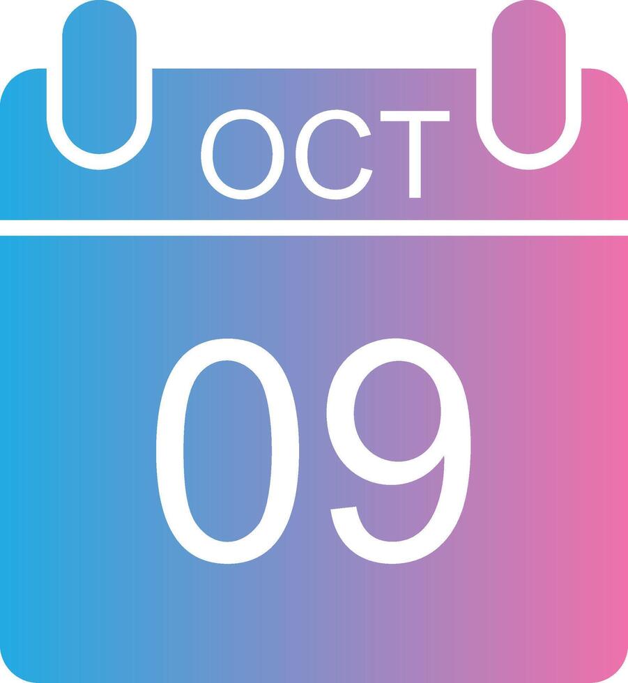 October Glyph Gradient Icon Design vector