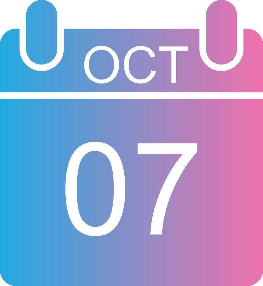 October Glyph Gradient Icon Design vector