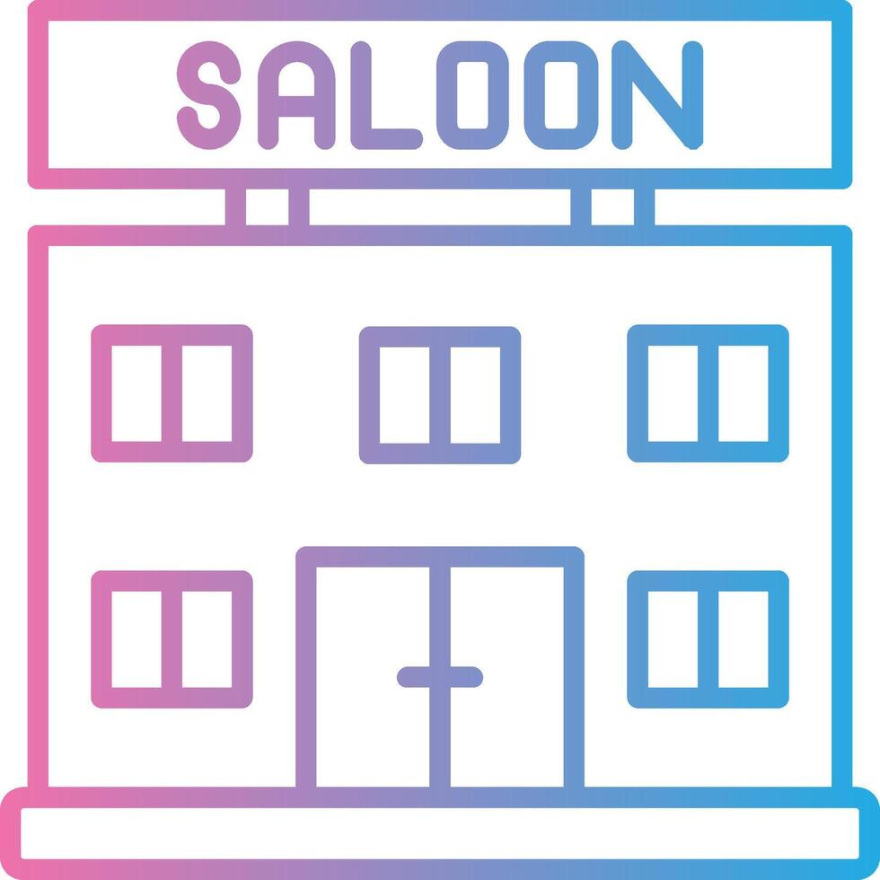 Saloon Line Gradient Icon Design vector