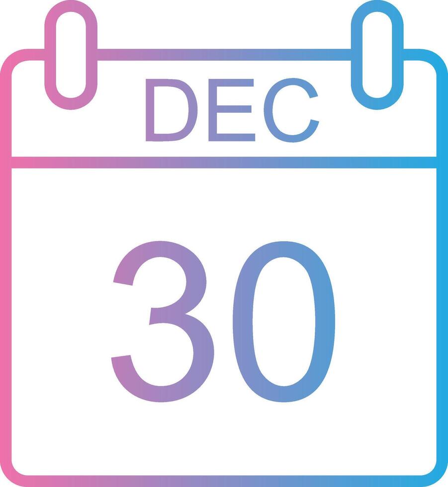 December Line Gradient Icon Design vector