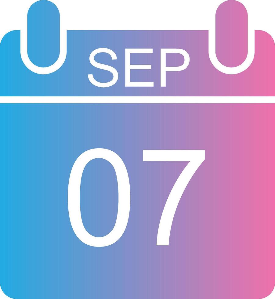 September Glyph Gradient Icon Design vector