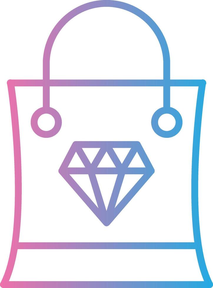 Shopping Bag Line Gradient Icon Design vector