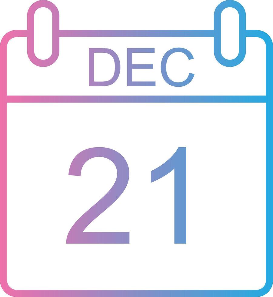 December Line Gradient Icon Design vector