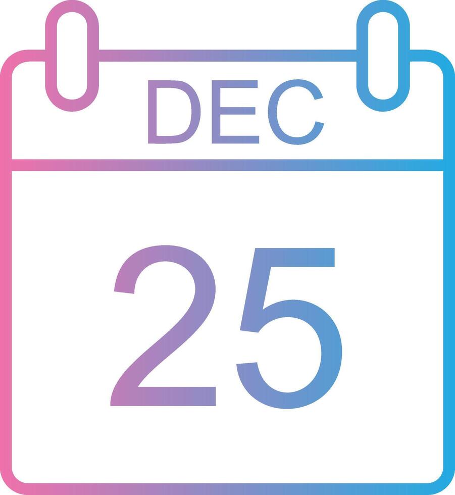 December Line Gradient Icon Design vector