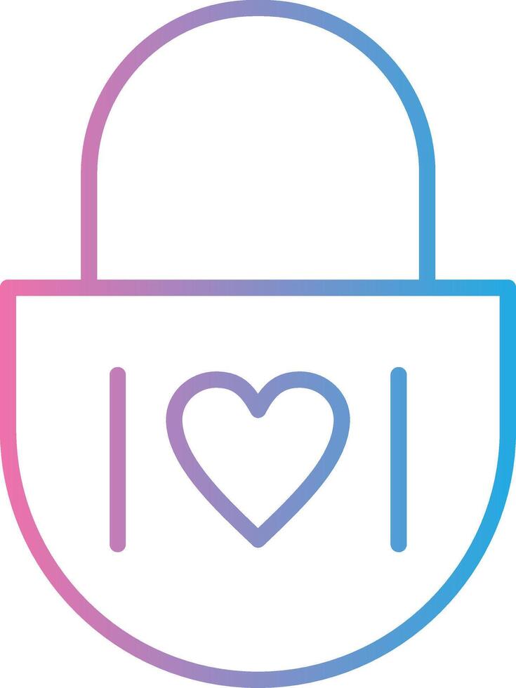 Heart Lock Line Gradient Icon Design vector