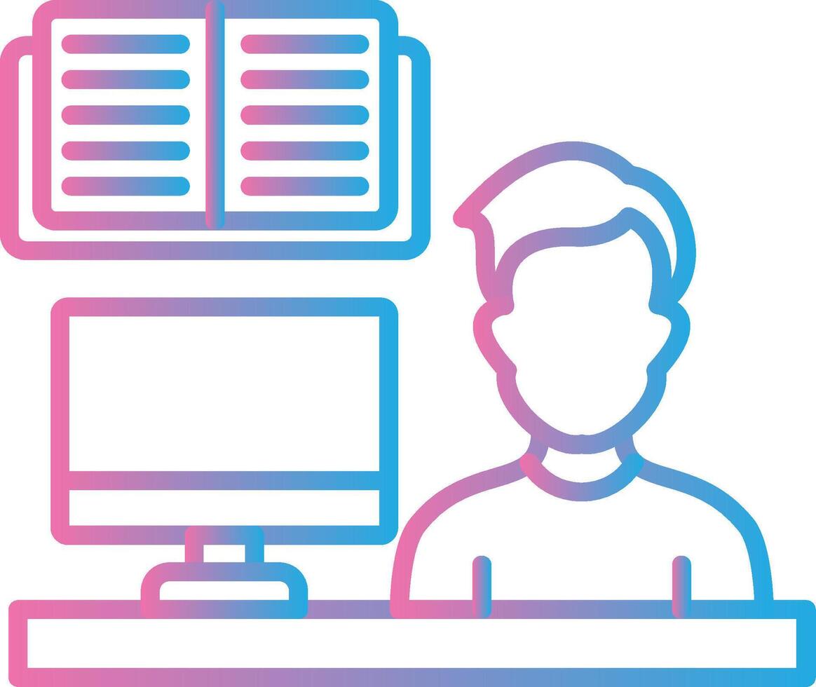 Lecture Line Gradient Icon Design vector