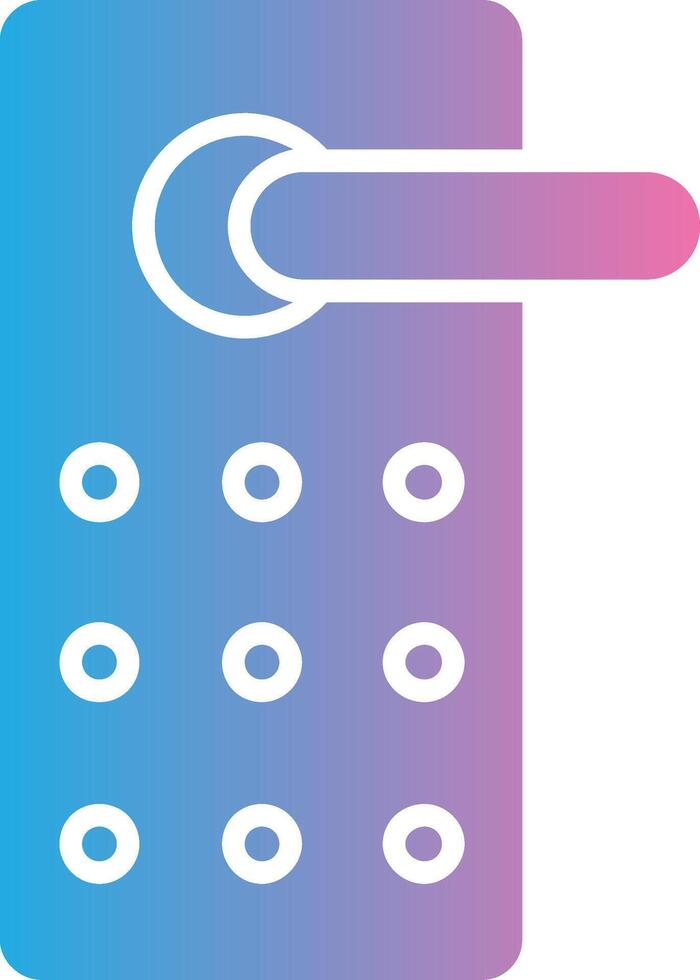 Door Lock Glyph Gradient Icon Design vector