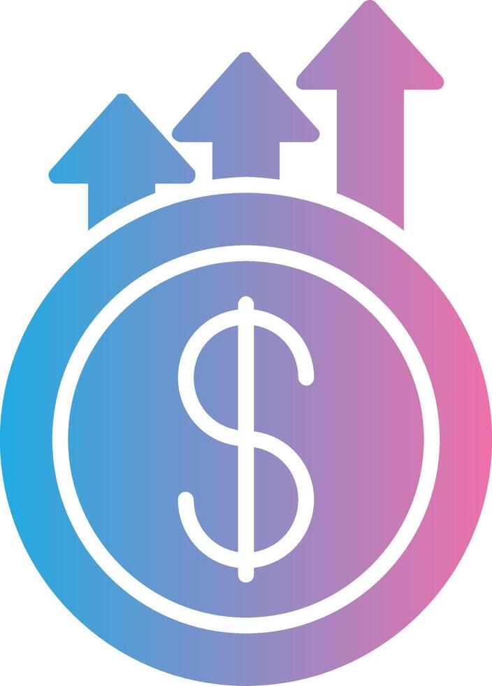 Earning Growth Glyph Gradient Icon Design vector