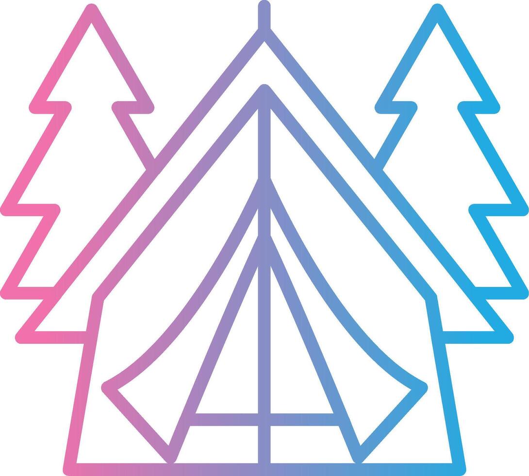 Tent Line Gradient Icon Design vector