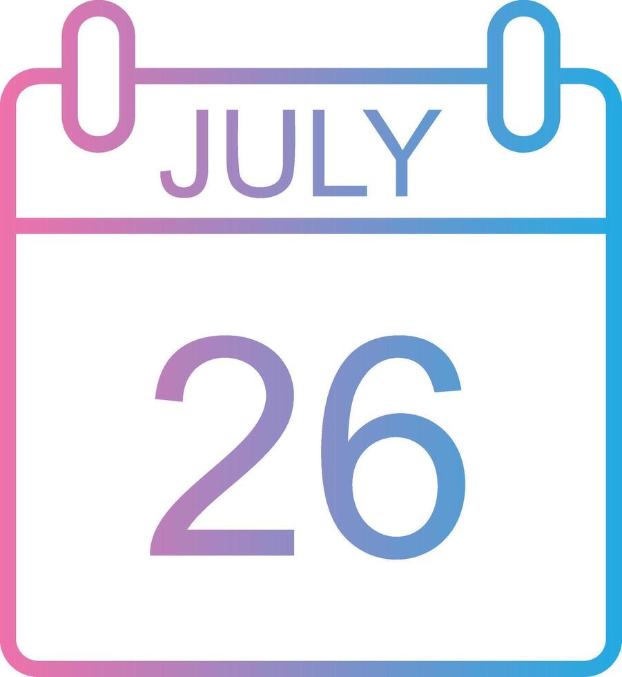 July Line Gradient Icon Design vector